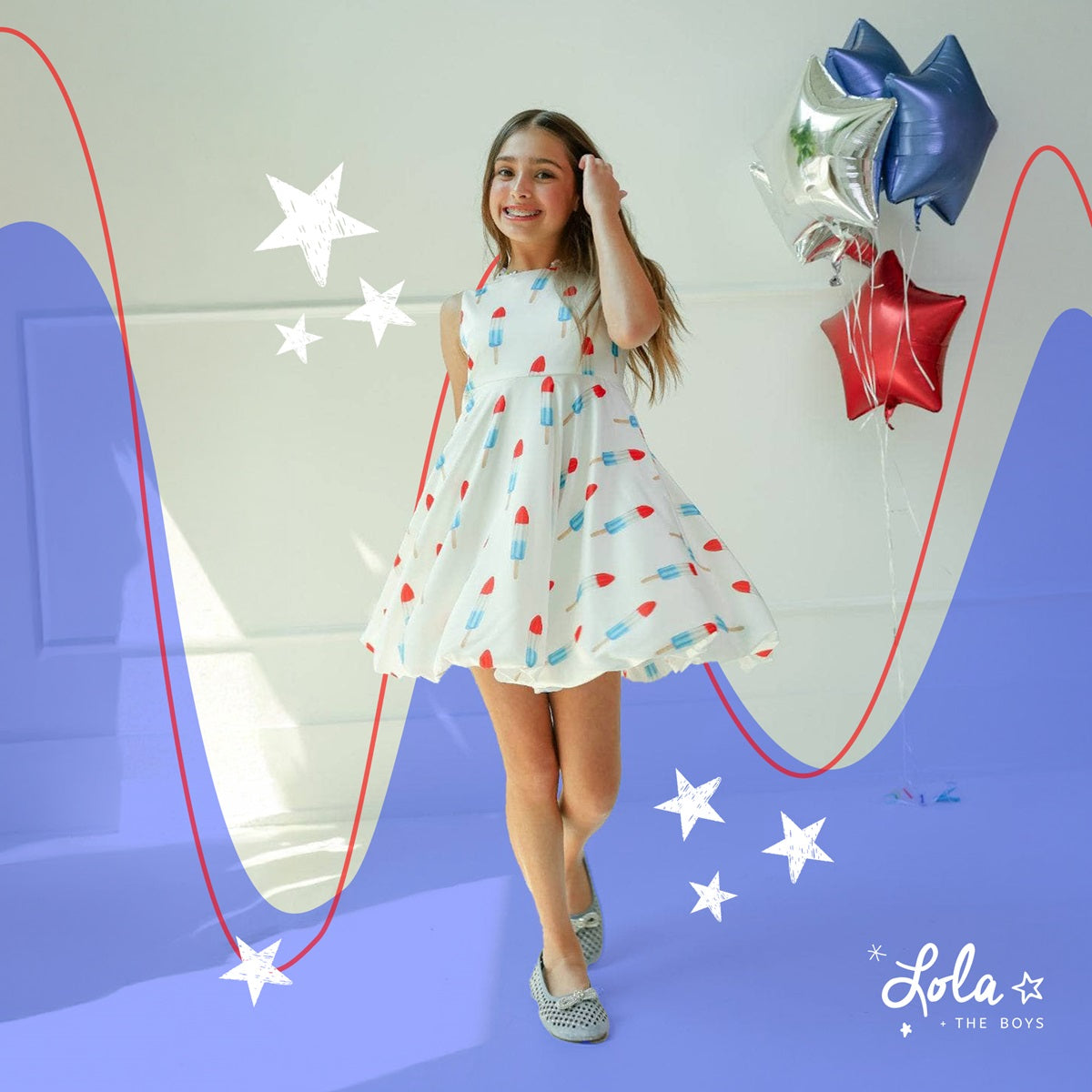 Colorful and fun 4th of July outfit ideas for kids who love bold prints, sparkle, and patriotic style with red, white, and blue accents