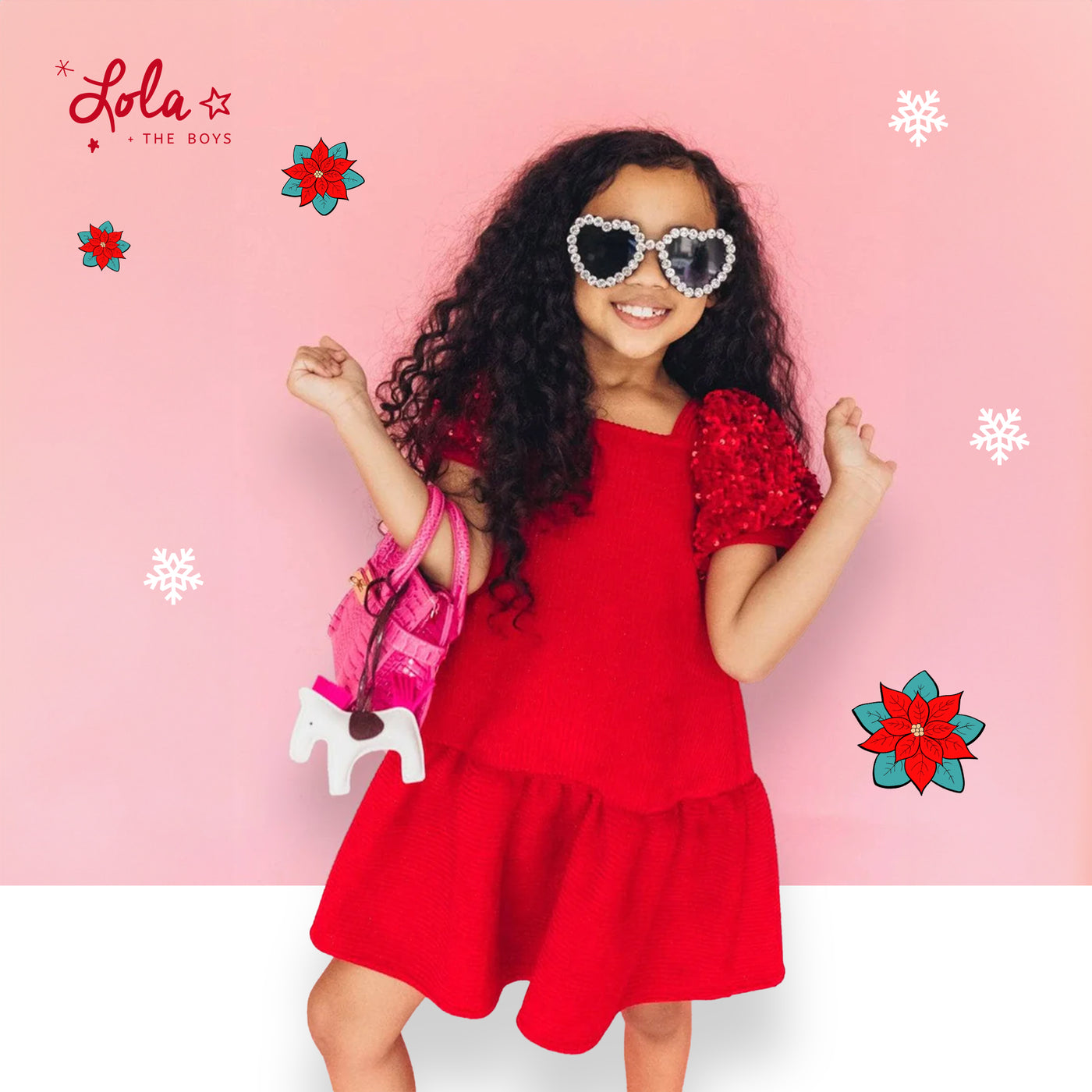 How to Style Your Little Girl in a Dress with Sequin for Holiday Photos