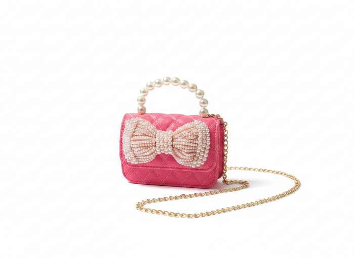 Shimmer Pearl Bow Purse
