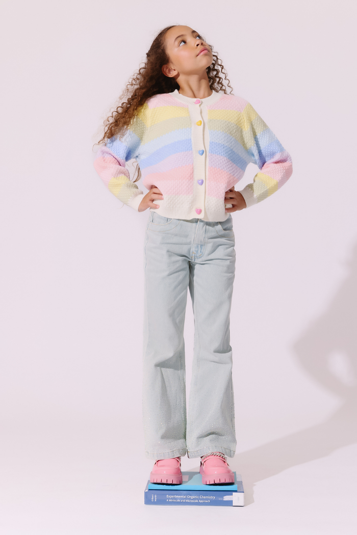 Pastel Rainbow Knit Cardigan