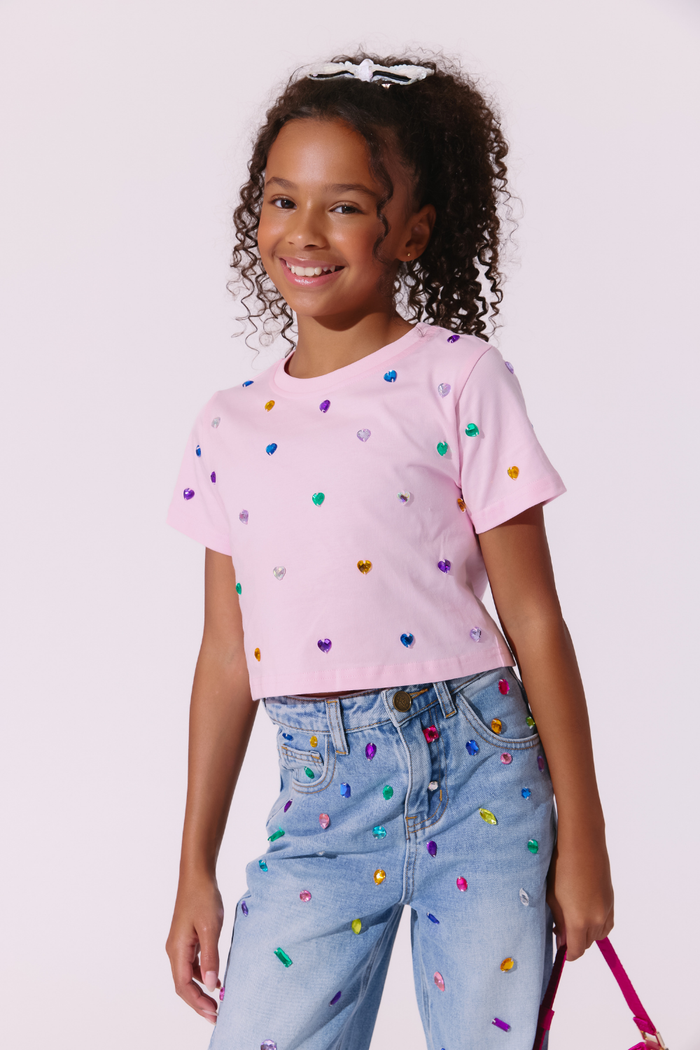 Confetti Gem Crop T-shirt