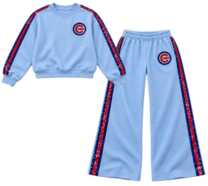 Cubs Sequin Stripe Set