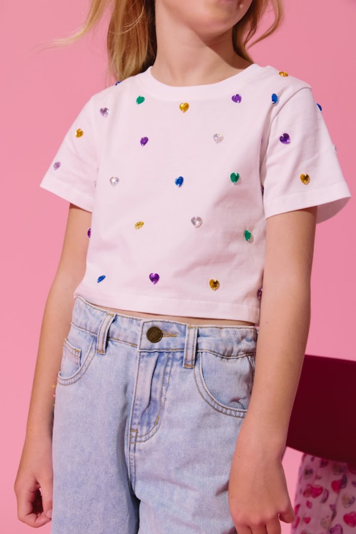 Confetti Gem Crop T-shirt
