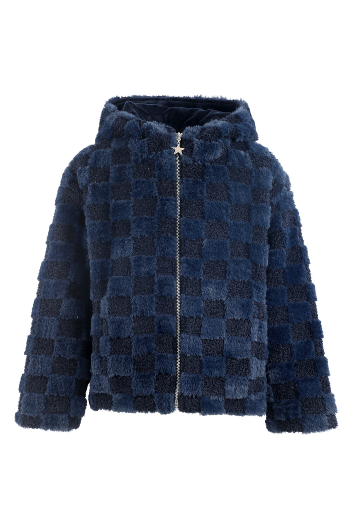 Fuzzy Checkered Jacket