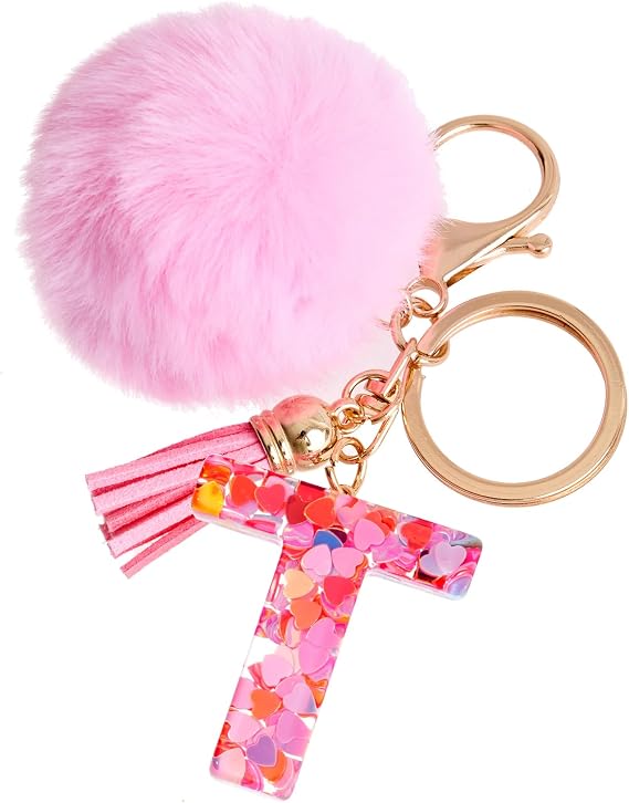 Rainbow Sprinkle Initial Keychain