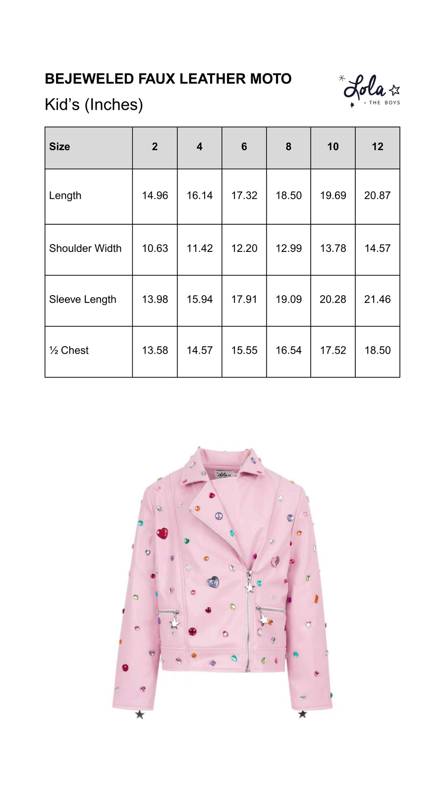 Size Chart Mobile