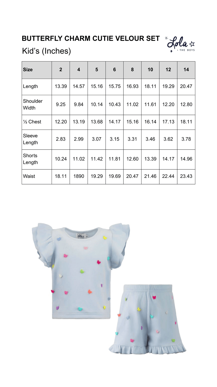 Size Chart Mobile