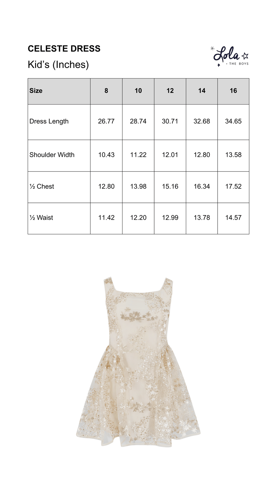 Size Chart Mobile