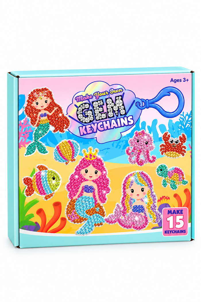 DIY Mermaid Gem Keychain Kit