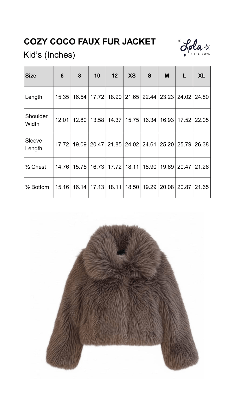 Size Chart Mobile