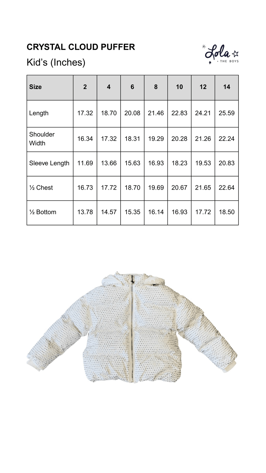 Size Chart Mobile