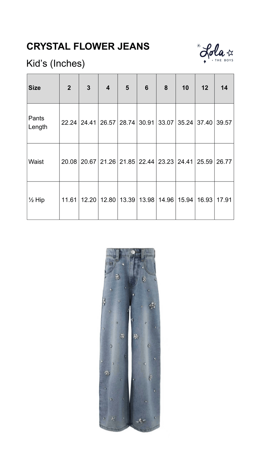 Size Chart Mobile