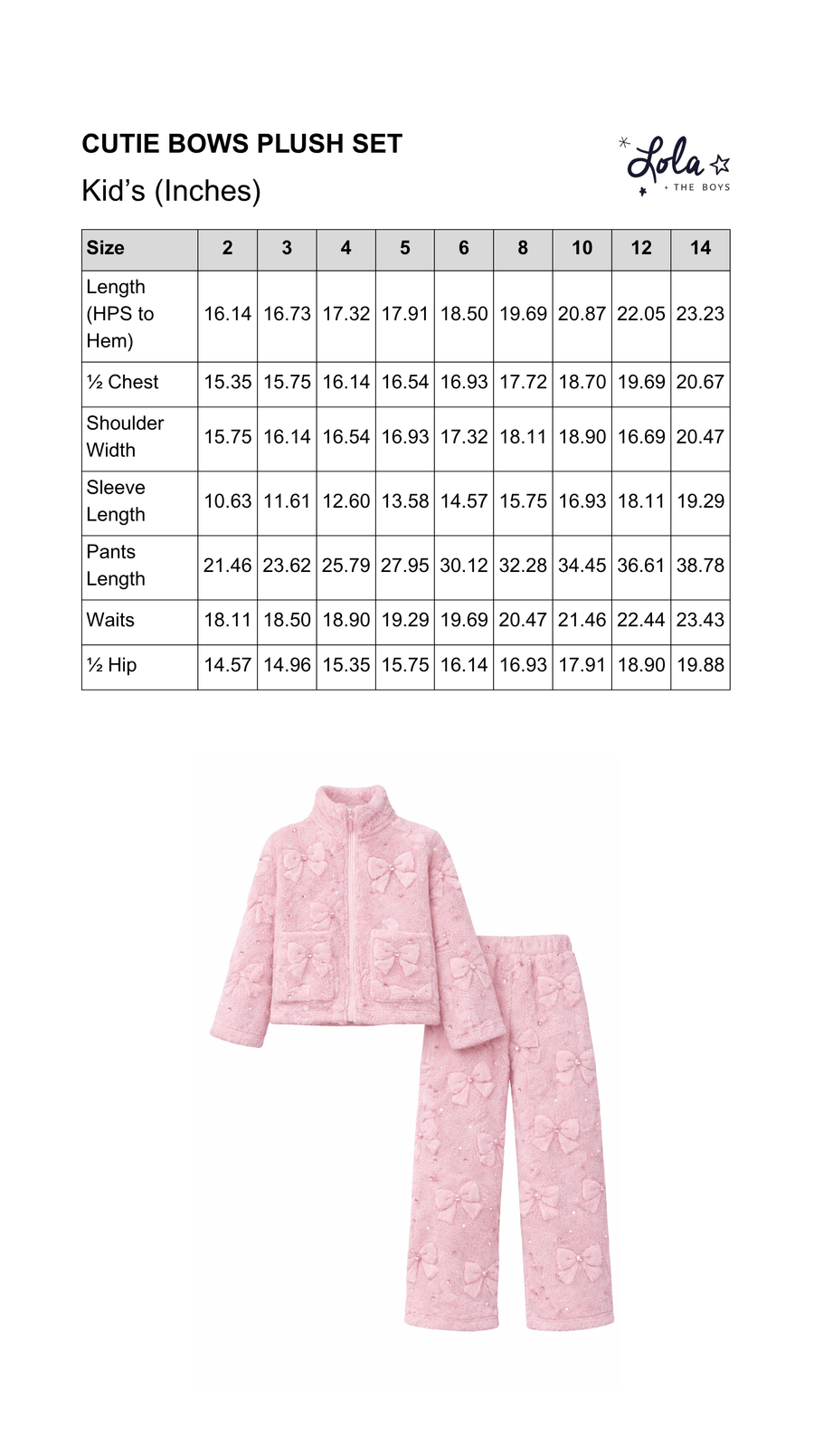Size Chart Mobile