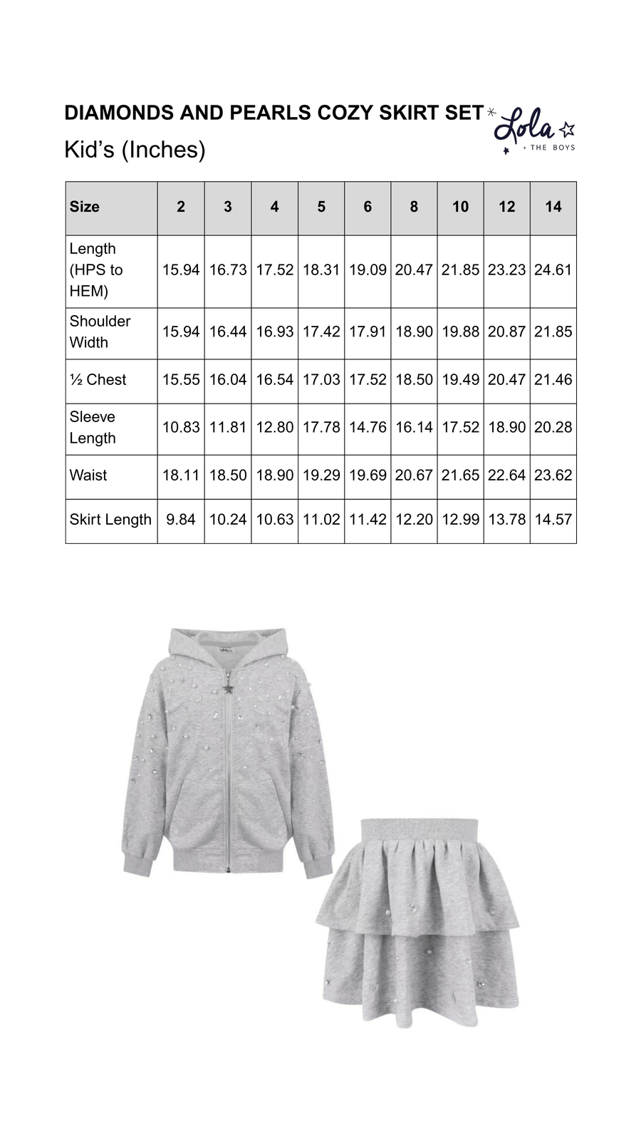 Size Chart Mobile