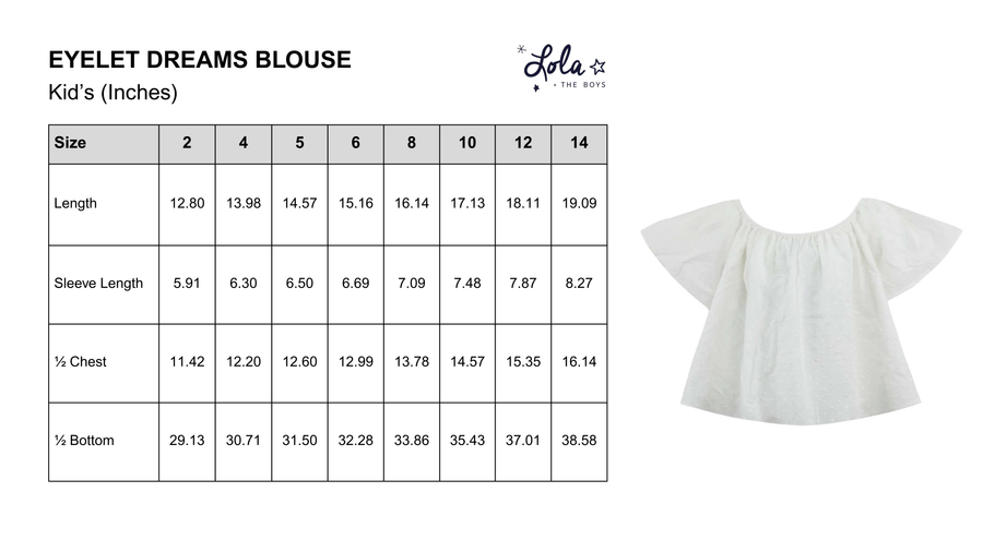 Size Chart Mobile
