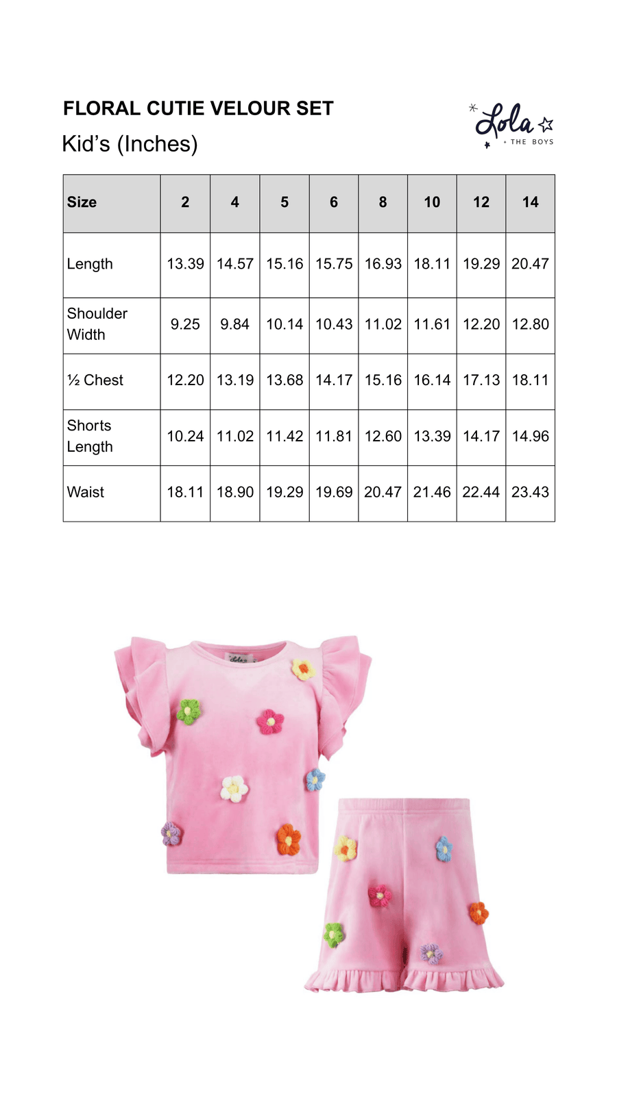 Size Chart Mobile