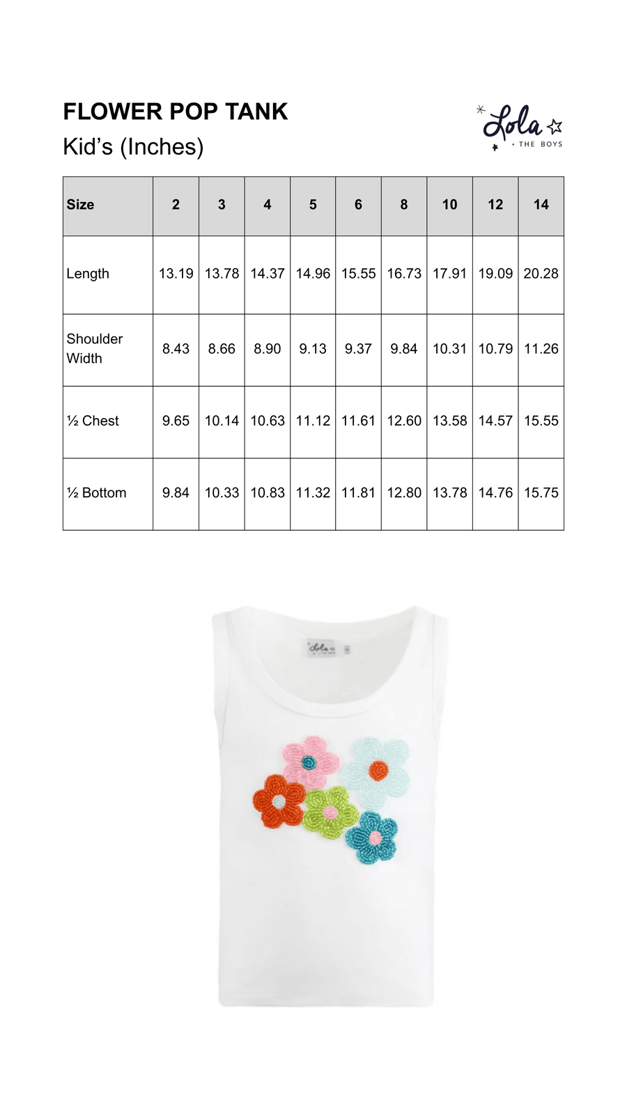 Size Chart Mobile
