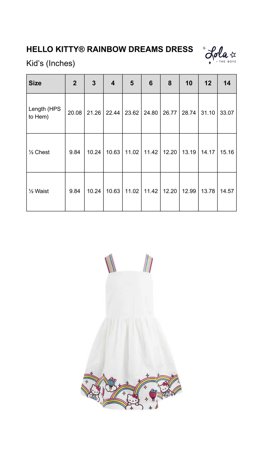Size Chart Mobile