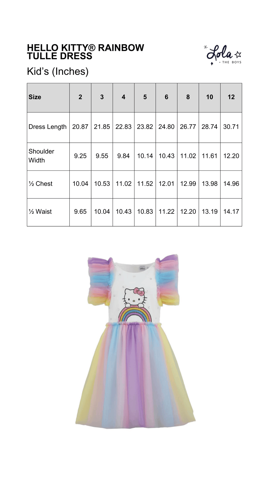 Size Chart Mobile