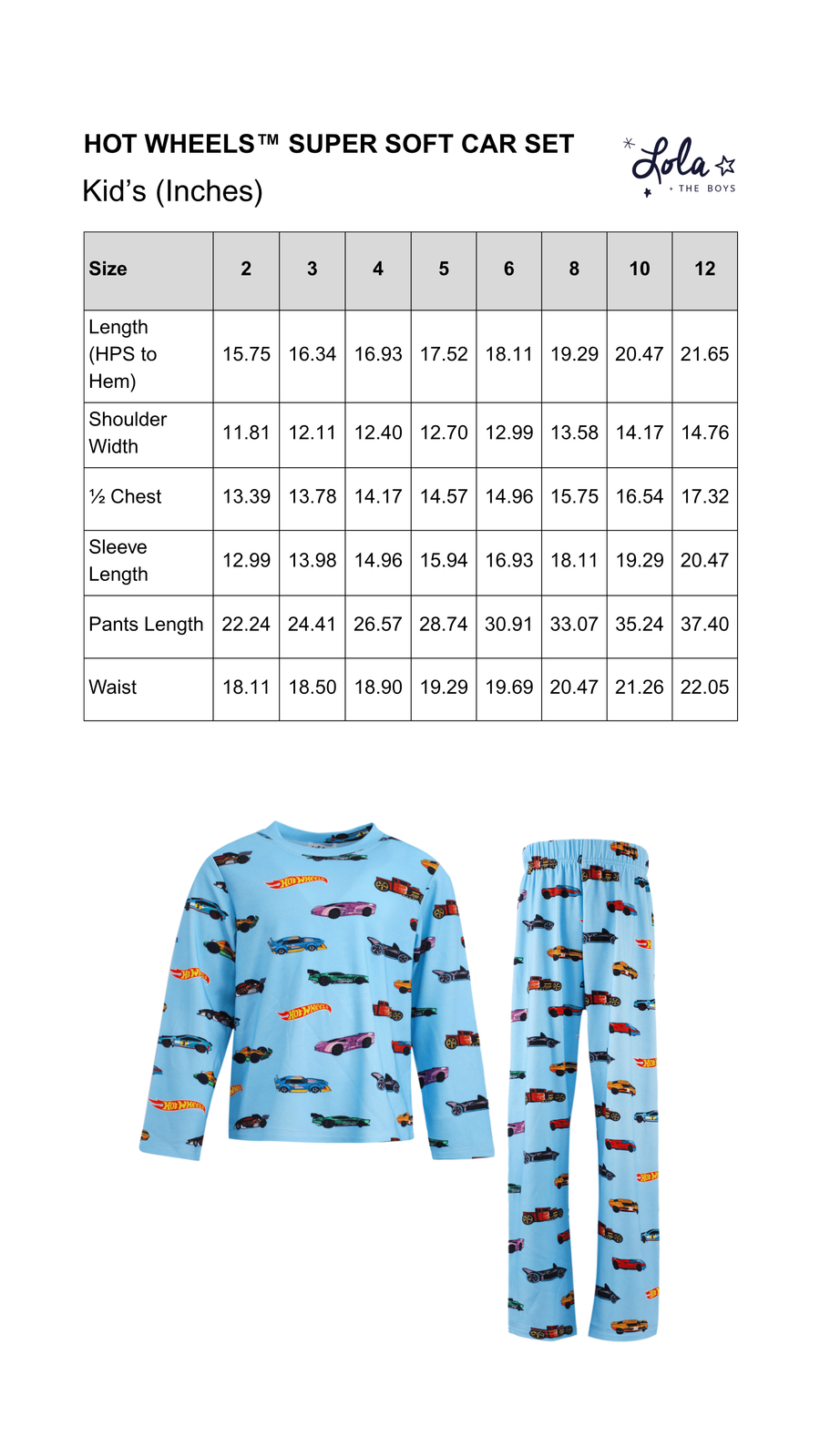 Size Chart Mobile