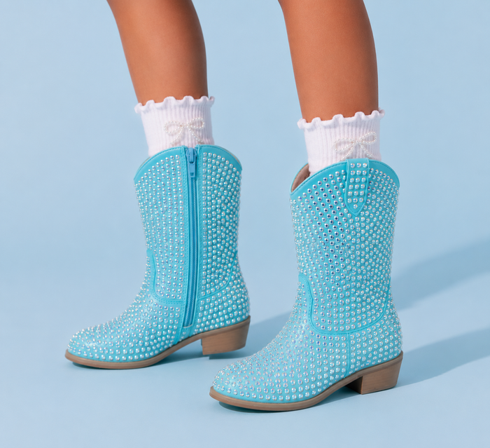 Sky Crystal Cowgirl Boots