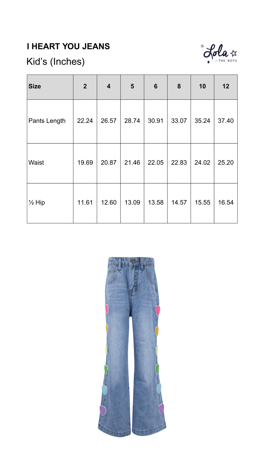 Size Chart Mobile