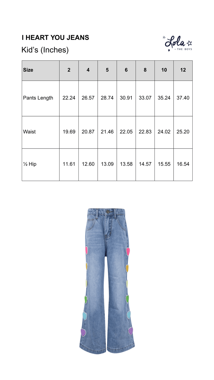 Size Chart Mobile