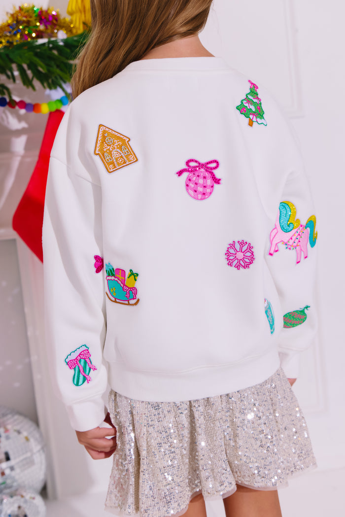 Sweet Holiday Patch Sweatshirt