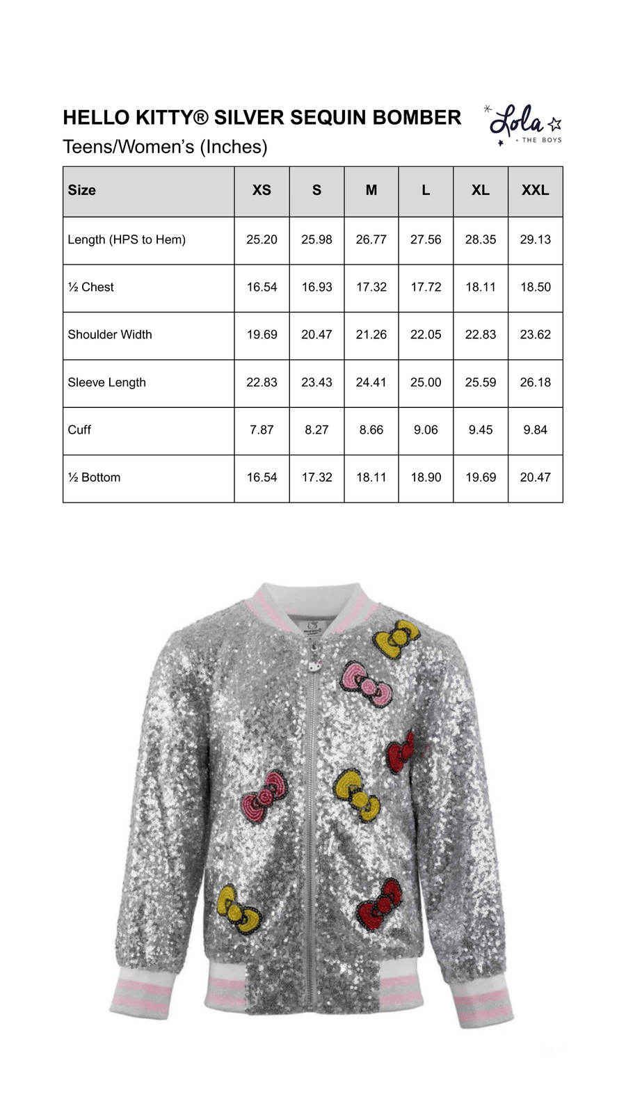 Size Chart Mobile