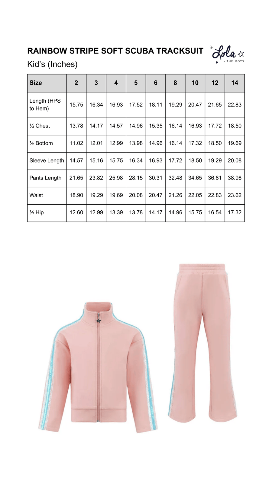 Size Chart Mobile