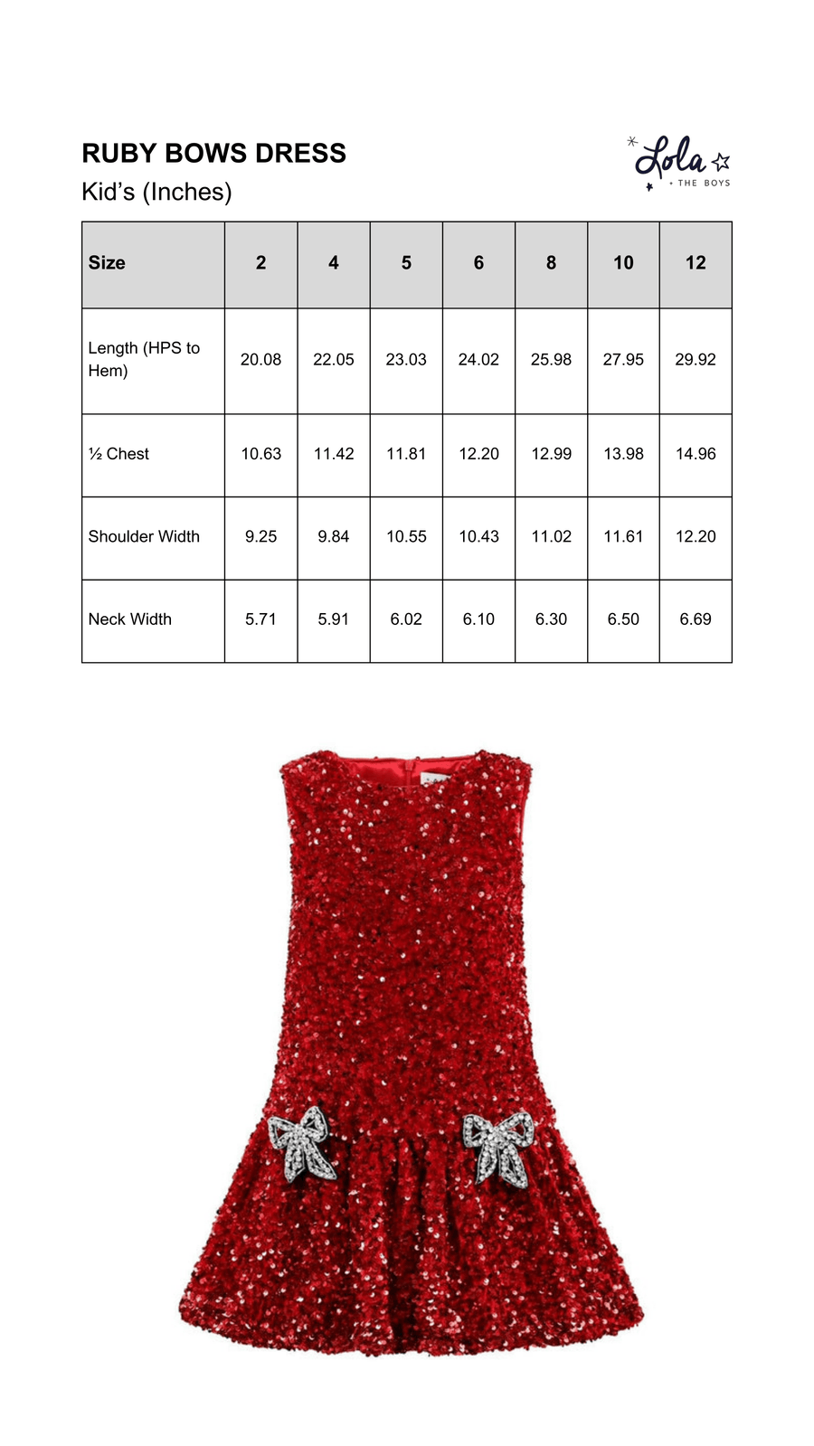 Size Chart Mobile
