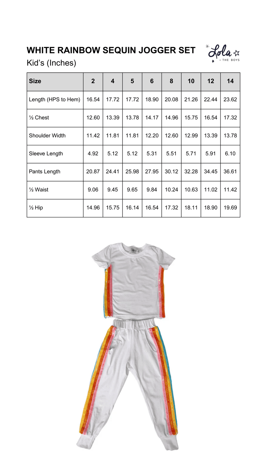 Size Chart Mobile