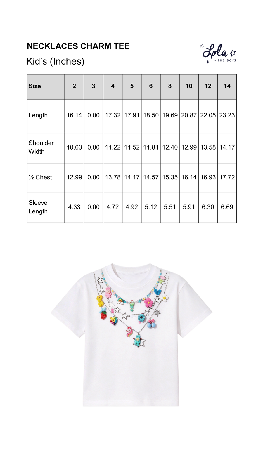 Size Chart Mobile