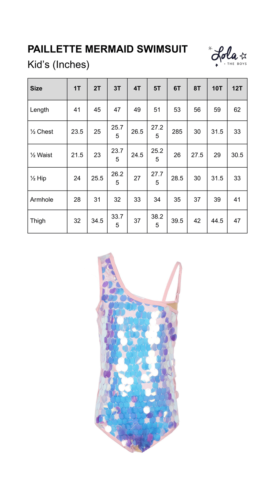 Size Chart Mobile