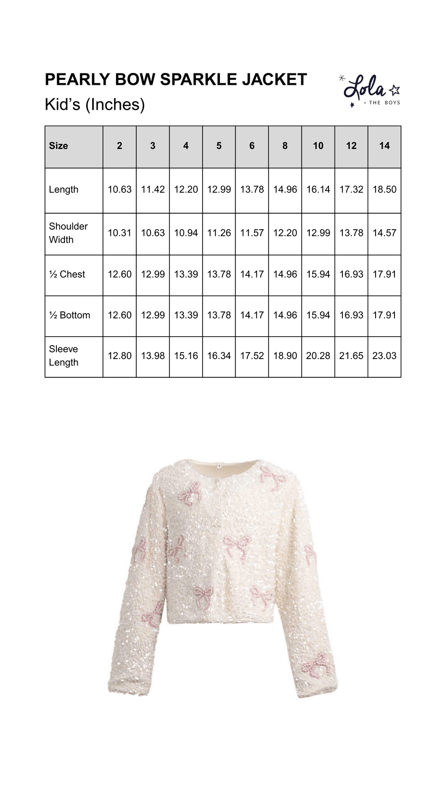 Size Chart Mobile