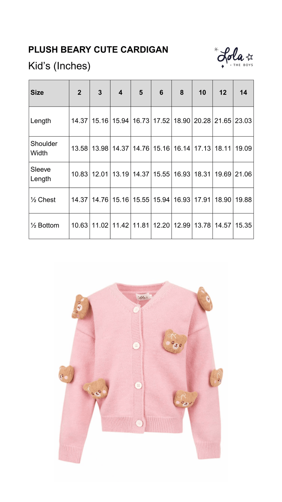 Size Chart Mobile