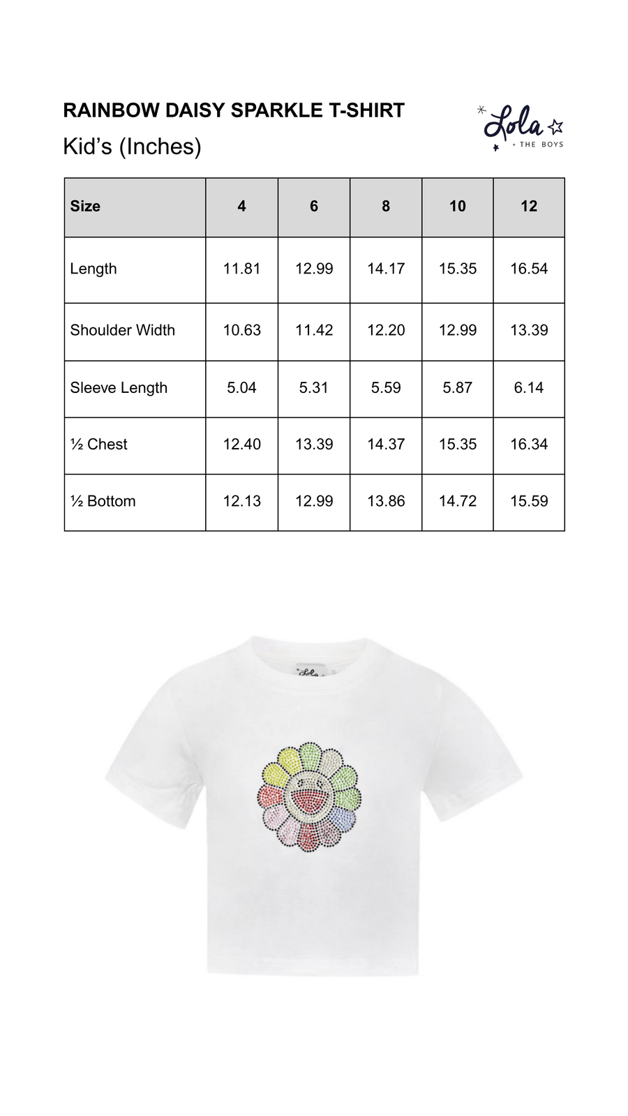 Size Chart Mobile