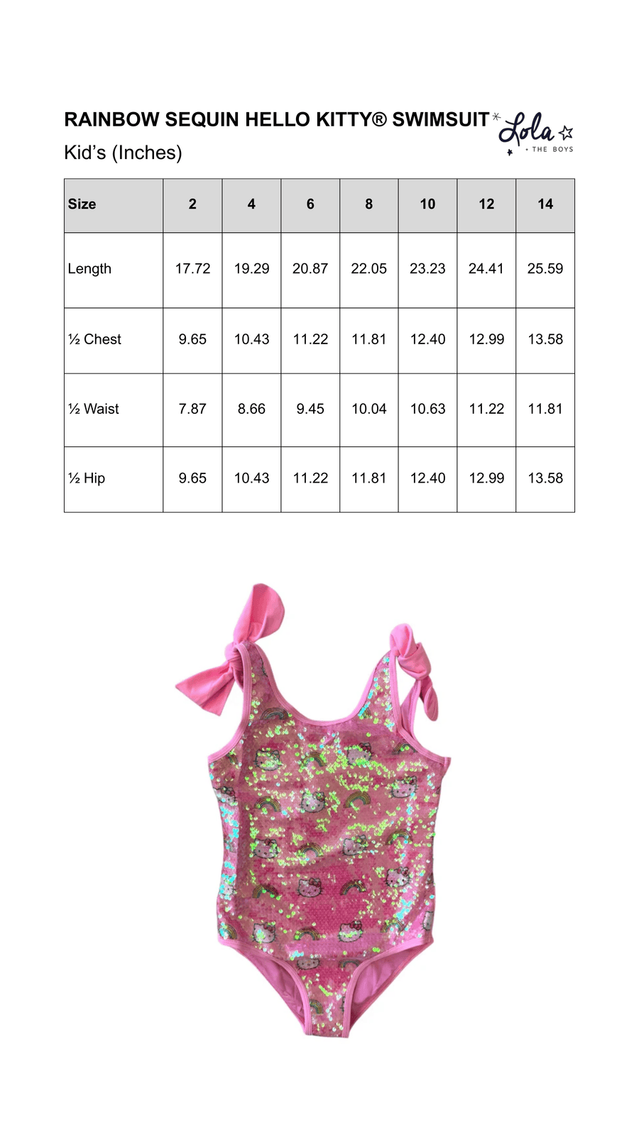 Size Chart Mobile