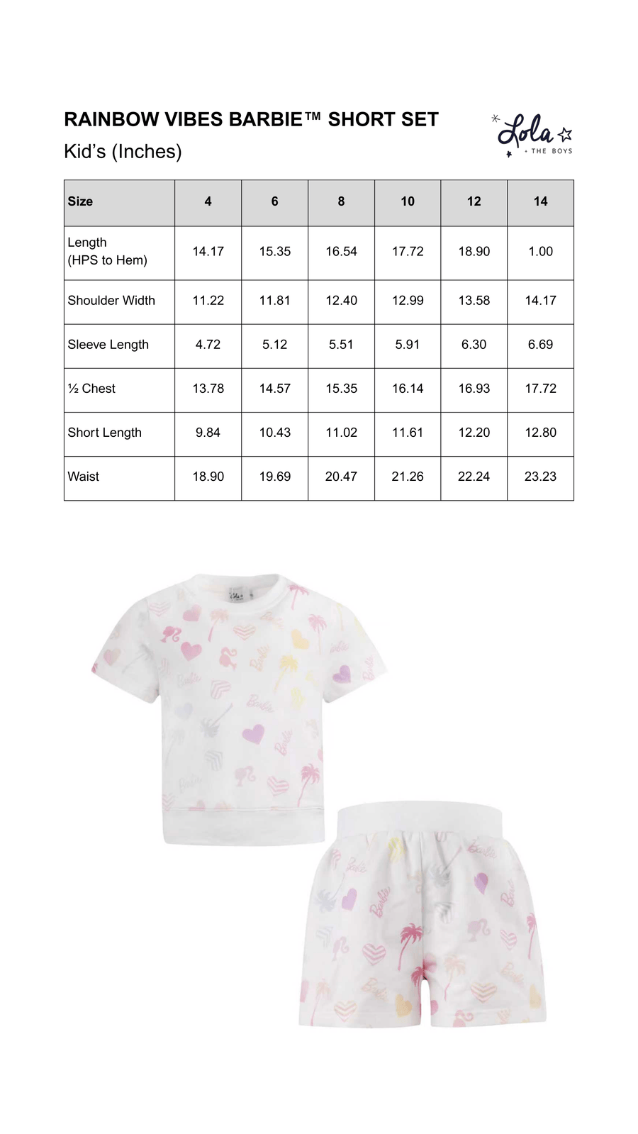 Size Chart Mobile