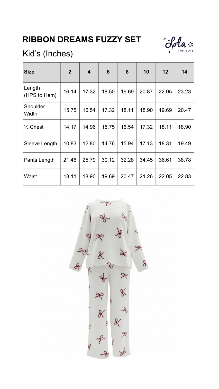 Size Chart Mobile