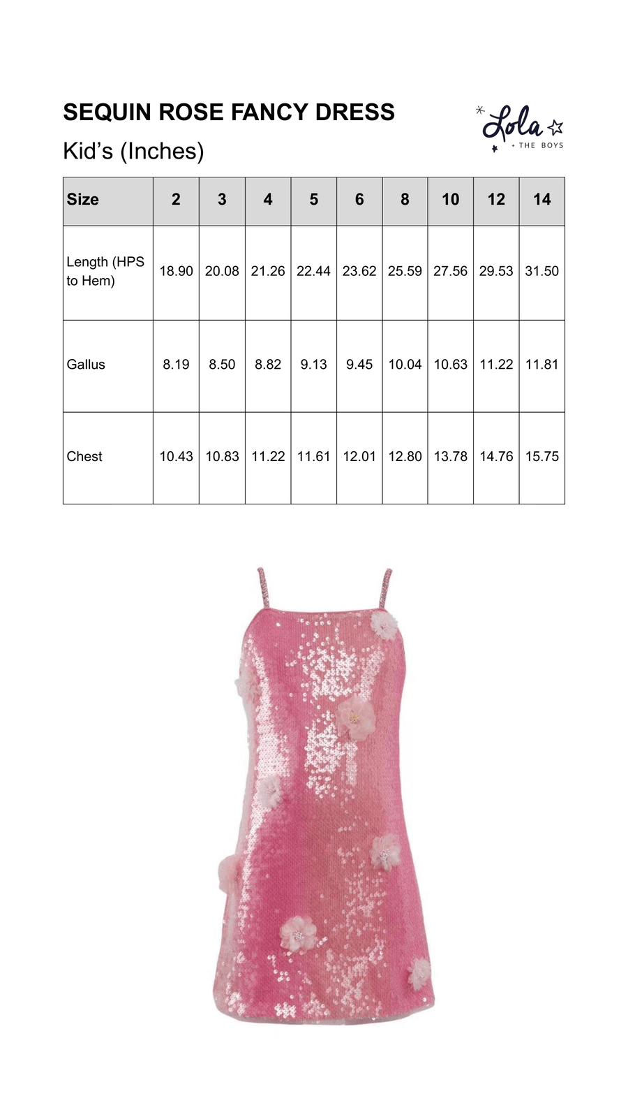 Size Chart Mobile