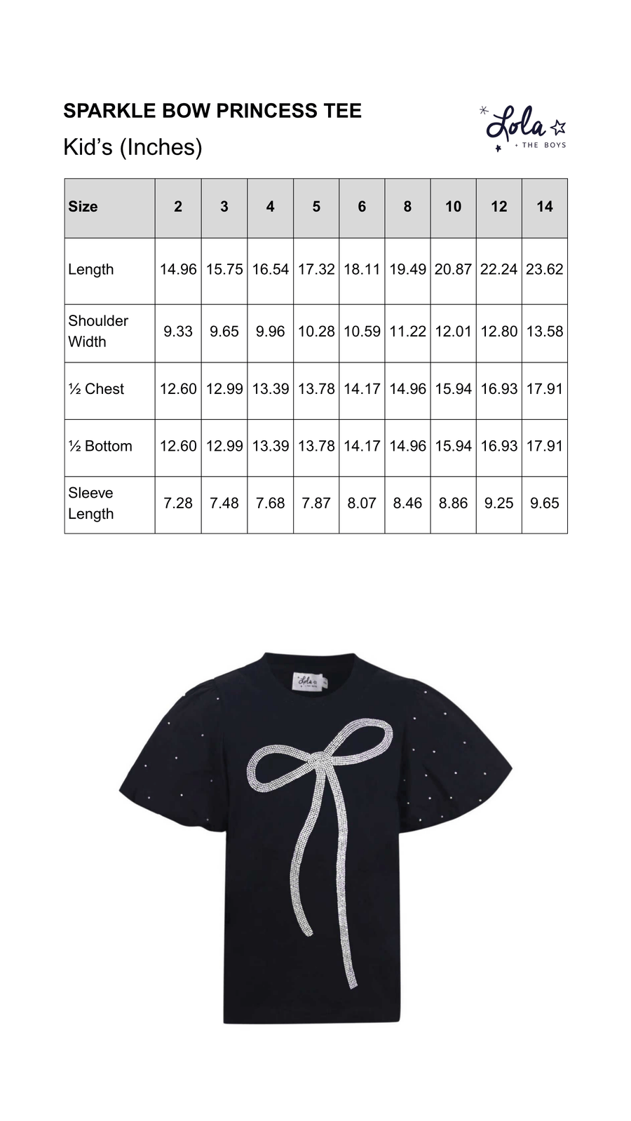 Size Chart Mobile