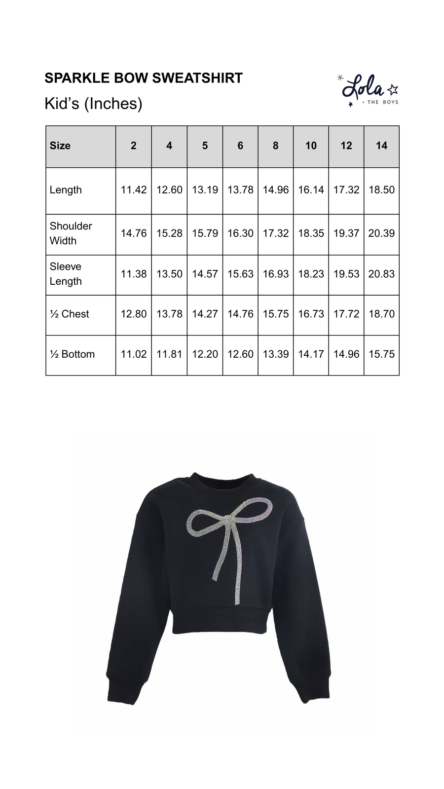 Size Chart Mobile