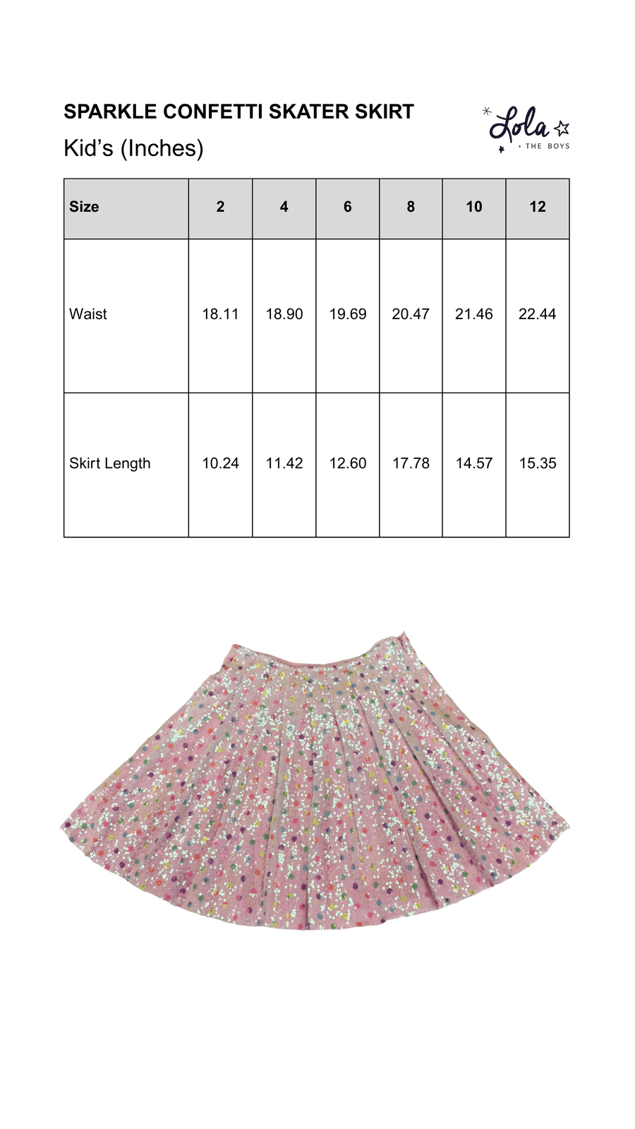 Size Chart Mobile