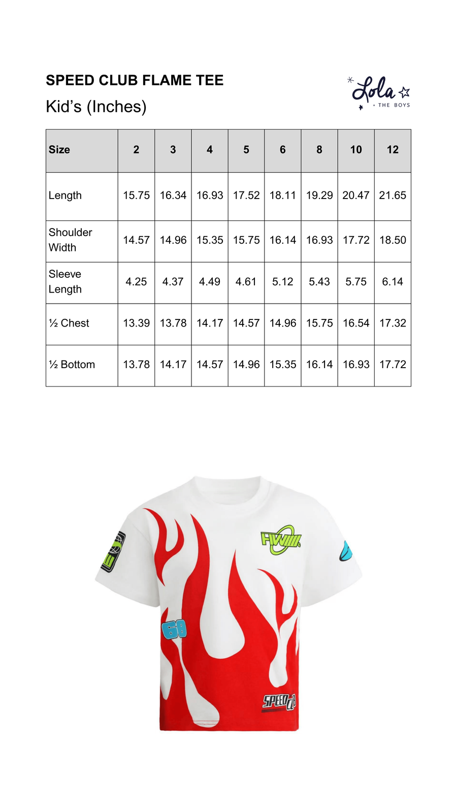 Size Chart Mobile