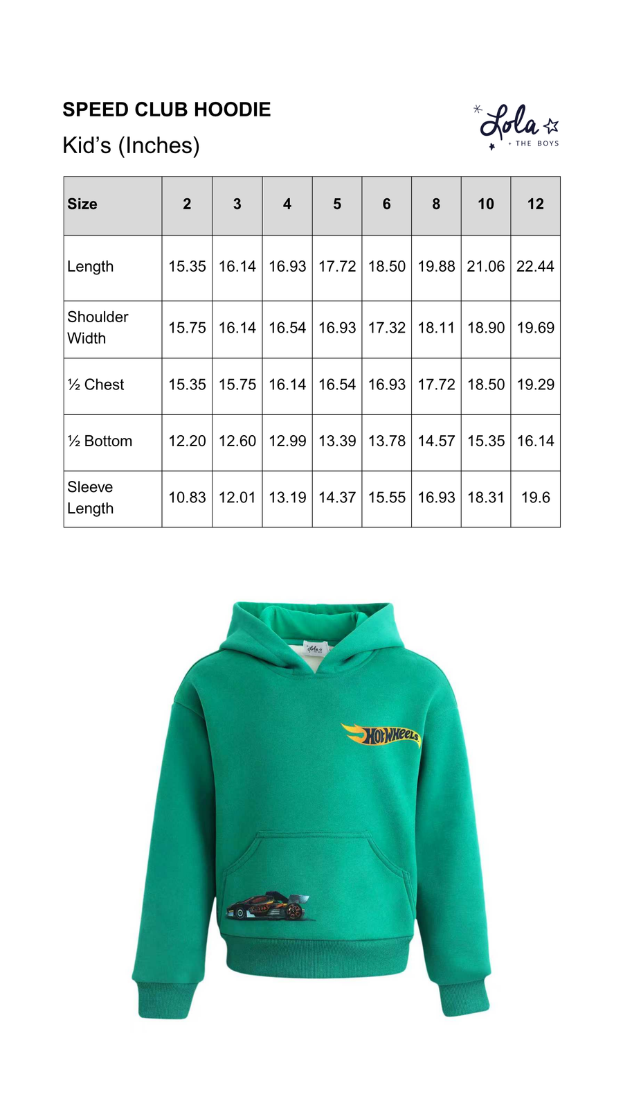 Size Chart Mobile