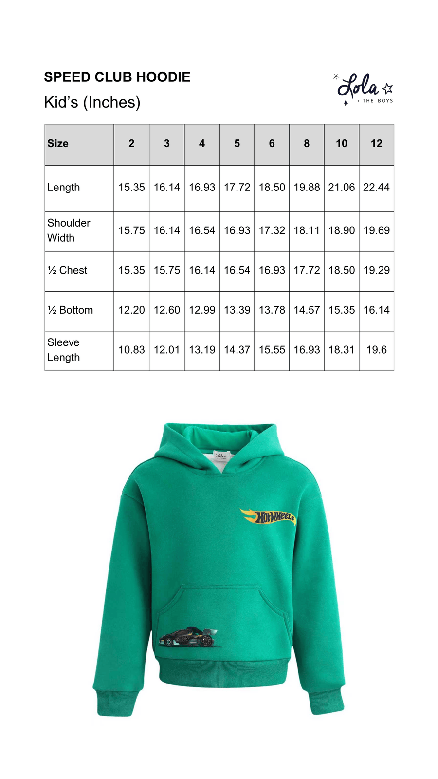 Size Chart Mobile