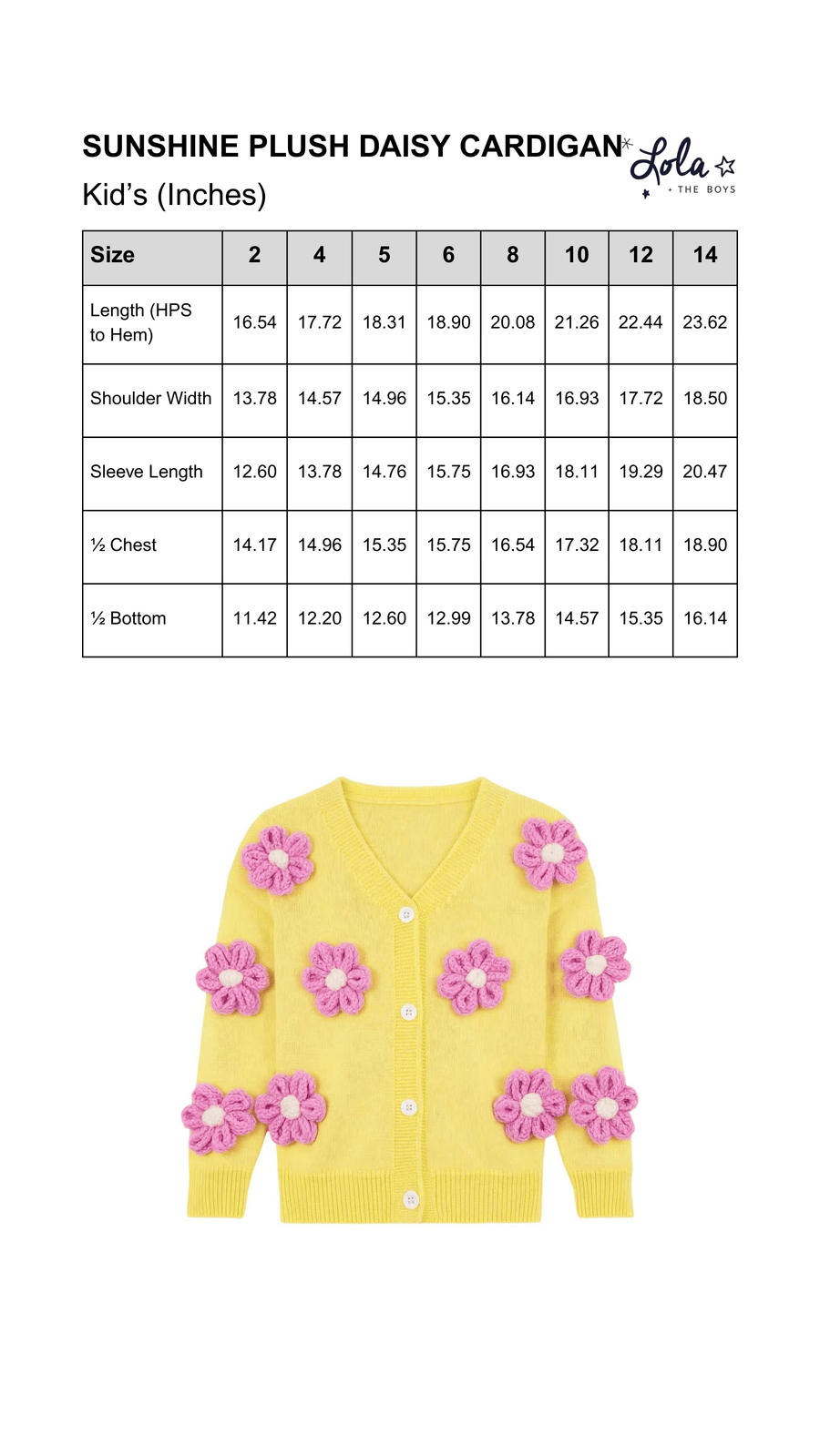 Size Chart Mobile
