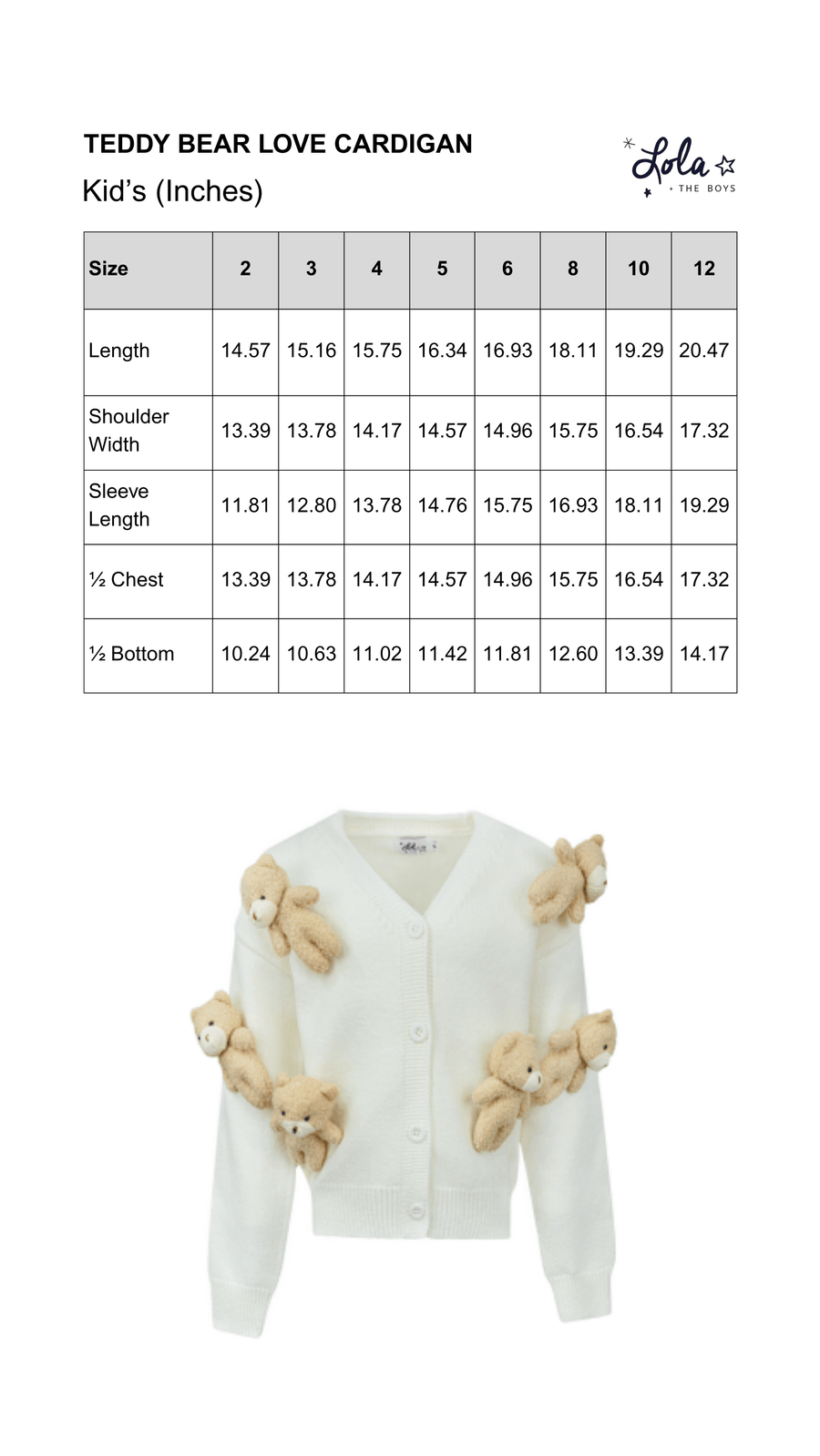 Size Chart Mobile