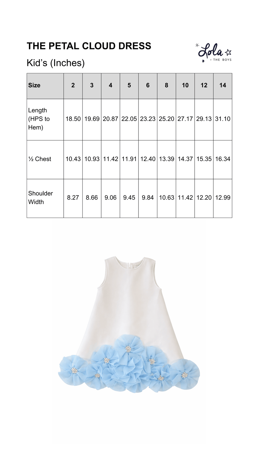 Size Chart Mobile